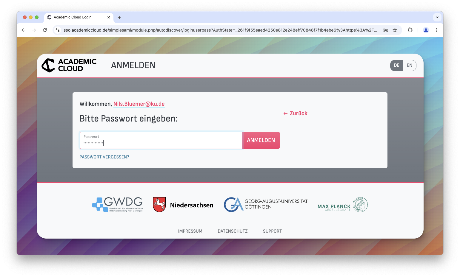 Academic Cloud - Academic ID - Login 2