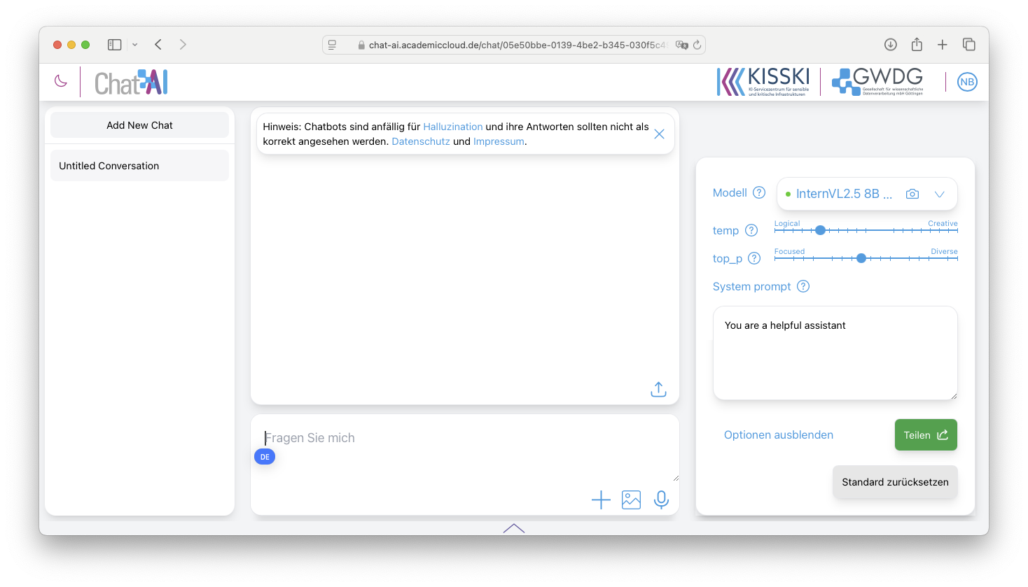 Academic Cloud - Chat AI vision