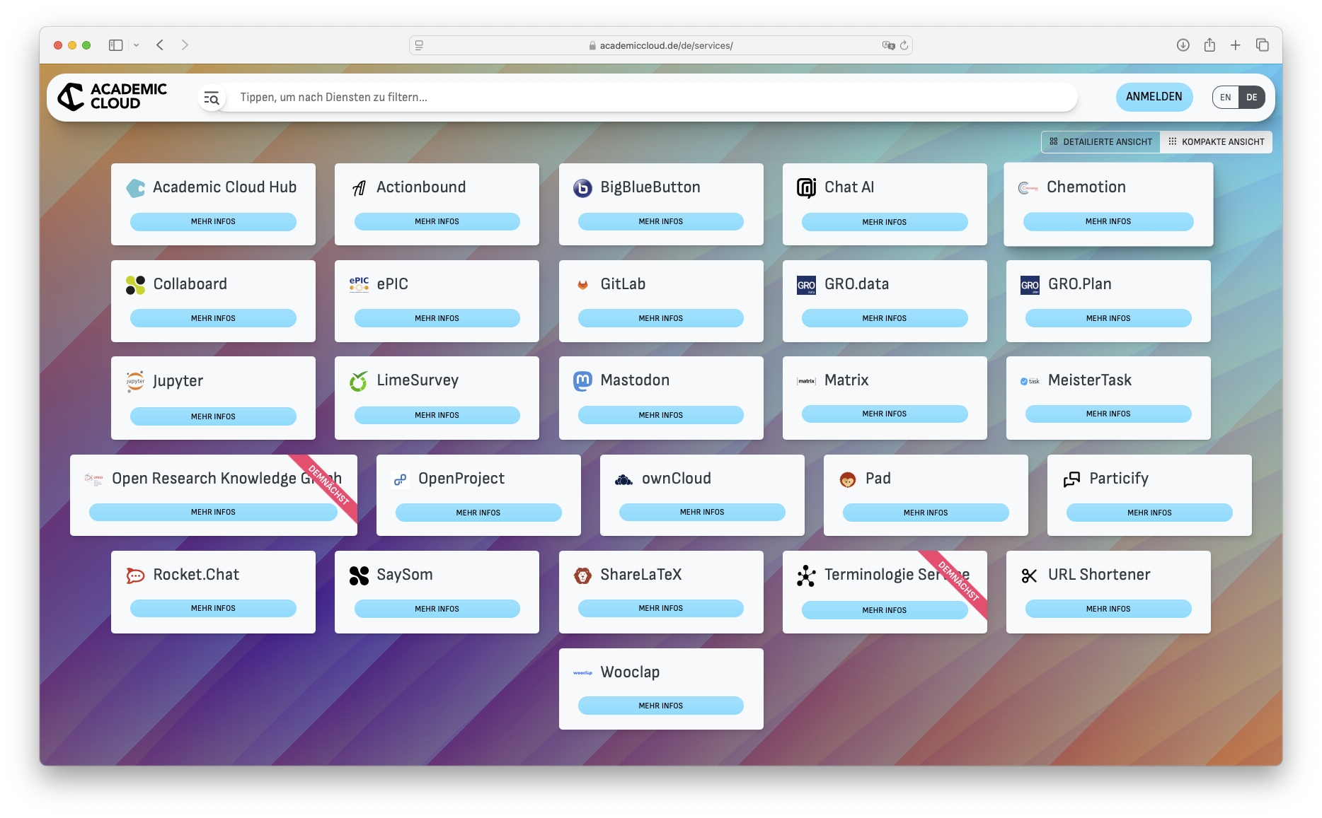 Academic Cloud - Services kompakt